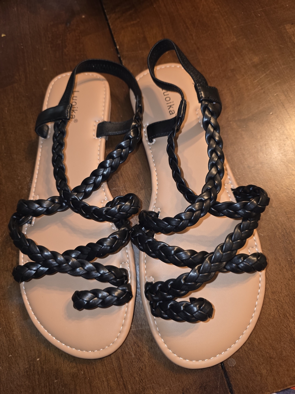 Braided Black Slingback Women’s Sandals